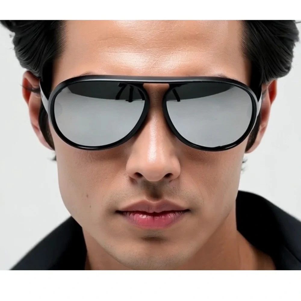 Men Sunglasses Silver Mirror Reflective Lens Light Weight Comfortable Lentes New